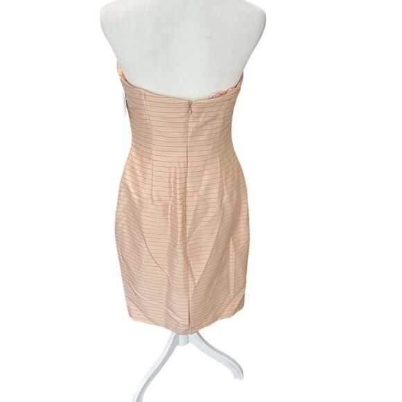 Kay Unger Silk Pinstripe Strapless Cocktail Dress NWT Size 6 - Picture 5 of 9